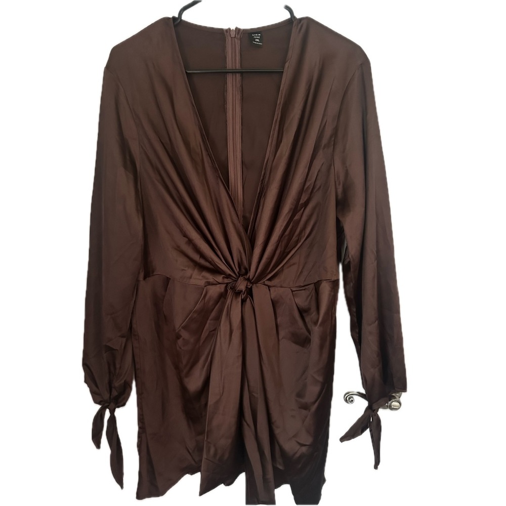 SHEIN Chocolate Long Sleeve Dress